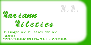 mariann miletics business card